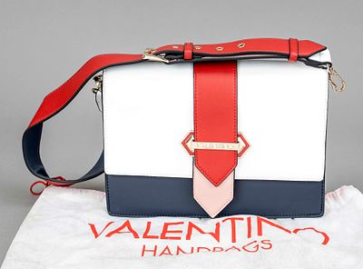 Valentino, multicolored satchel bag, multicolored leather, gold-colored hardware, 2 removable 