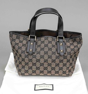 Gucci, Small Monogram Canvas and Leather Tote Bag, brown canvas with GG Supreme logo in repeat 