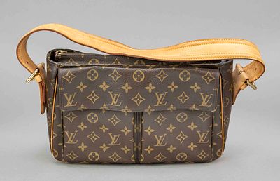 Louis Vuitton, Monogram Canvas Palermo Bag, rubberized cotton fabric in classic logo print 