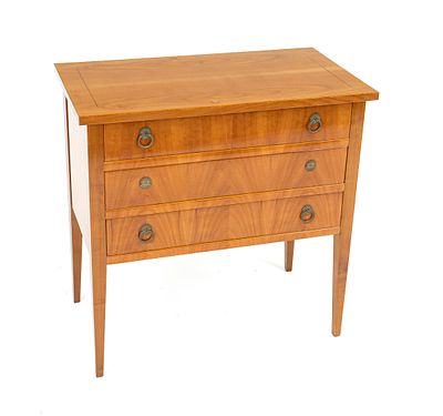 Small Biedermeier-style chest of drawers, 20th century, cherry wood, straight body with three 