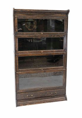 Display cabinet, circa 1920, stackable body assembled from individual elements/building blocks 