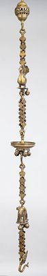Very heavy decorative chain, India, 19th/20th century, bronze/brass. Composed of various 