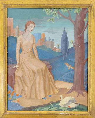 Unknown representative of magical realism, first half of the 20th century, young woman in a 