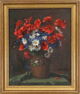 Robert Zartmann (1874-1954), Flower Still Life, oil on canvas, signed lower right, 70 x 56 cm 