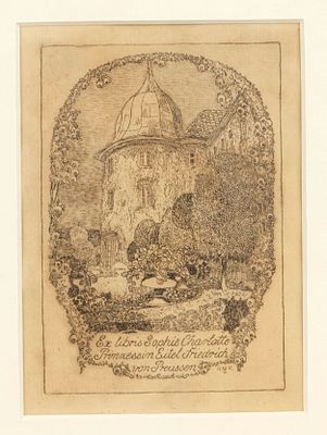 Heinrich Vogeler (1872-1942), three bookplates, Alfred Hadelt, woodcut (in two copies, one of 