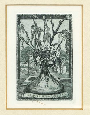 Heinrich Vogeler (1872-1942), two bookplates, Martha Vogeler Rief 110 and Rief 120, etchings 