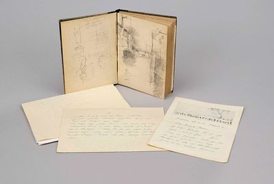 Ernst M&uuml;ller-Scheessel (1863-1936), sketchbook with approx. 17 pencil drawings and inserted 
