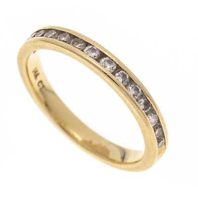 Riviere brilliant ring GG 585/000 with 14 brilliant-cut diamonds, total 0.42 ct W/P1, size 54, 2.6 g