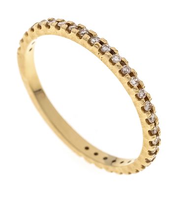 Riviere Brilliant Ring GG 585/000 with 29 brilliant-cut diamonds, total 0.15 ct light tinted 