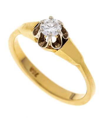 Solitaire brilliant-cut diamond ring GG/WG 750/000 with a brilliant-cut diamond 0.22 ct TW/VS 