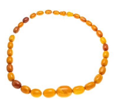 Butterscotch amber necklace with defective screw clasp, strand of 31 butterscotch amber olives 