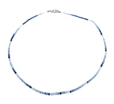 Harry Ivens sapphire necklace with lobster clasp, 925/000 silver, strand of faceted sapphire 