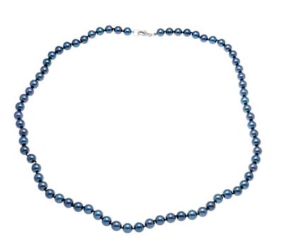 Akoya pearl necklace with lobster clasp, 585/000 white gold, strand of dark gray Akoya pearls 