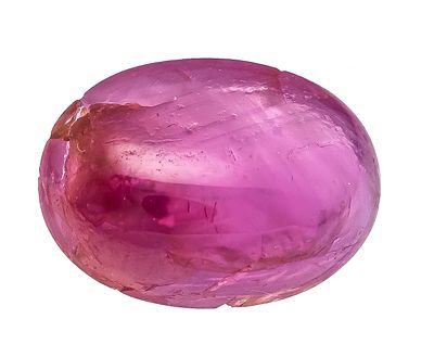 Burma ruby cabochon 4.37 ct, oval, pinkish-red, no signs of heating, Burma, Mogok, Myanmar 