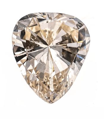 Tinted (brown) diamond teardrop 1.64 ct (brown)/SI2-P1, 8.92 x 7.70 x 4.20 mm