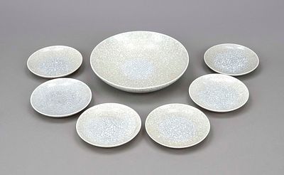 Seven plates, KPM Berlin, marks prior to 1962, second-grade, designed by Trude Petri (Hamburg 