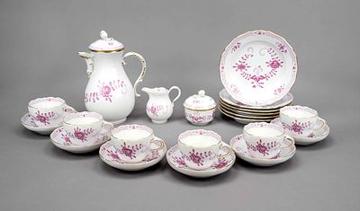 Coffee service for six, 21-piece set, Meissen, 20th century, second-grade quality, “Neuer 