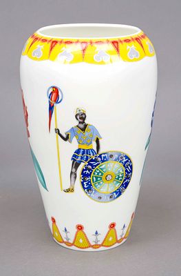 Vase, Hutschenreuther, 2nd half of the 20th century, with polychrome decoration, marked on the 