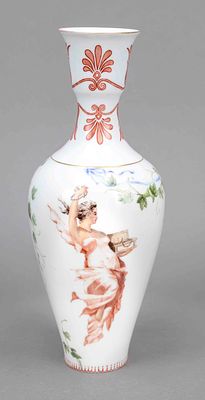 Vase, KPM Berlin, mark 1849–70, 2nd choice, conical body with curved neck, with later 