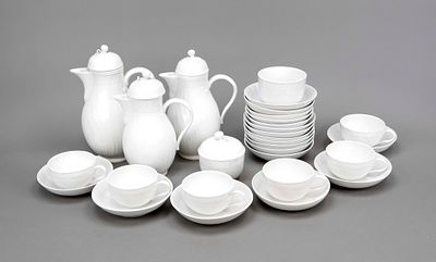 29-piece second-grade set, KPM Berlin, 20th century, second-grade, Neuozier pattern, white, 3 