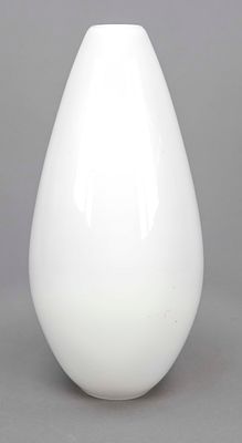 Large vase, KPM Berlin, mark 1962–92, second-grade, flask shape, designed by Hubert Griemert in 