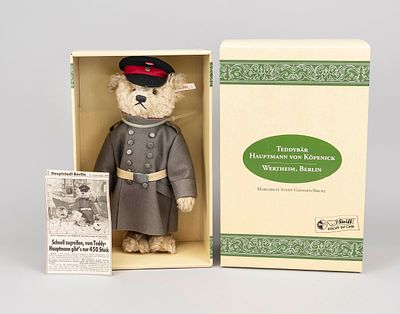 Steiff Teddy Bear “Hauptmann von K&ouml;penick,” Germany 1995, fabric and metal. Limited edition of 