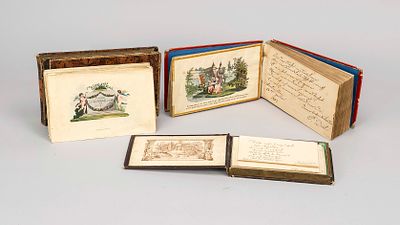 3 autograph books or friendship books, 19th century. 1 x poetry album dated around the 1840s 