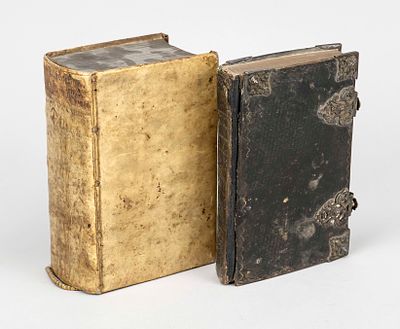 2 religious books, Germany, 18th century. 1 x “Auserlesene Glaubens-Spr&uuml;che” by Conrad 