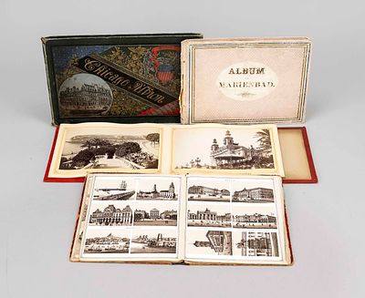 Four picture albums, each with numerous illustrations, late 19th century to early 20th century. 