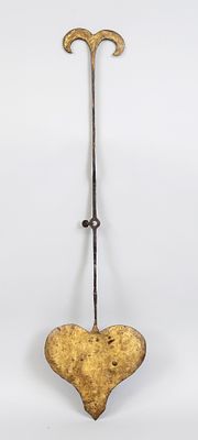 Wrought-iron hand from a church tower clock, probably 18th century, iron, partially gilded 