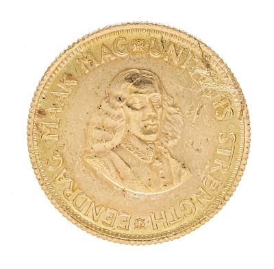 Gold coin 2 Rand, South Africa 1964, diameter 22 mm, weight approx. 8 g