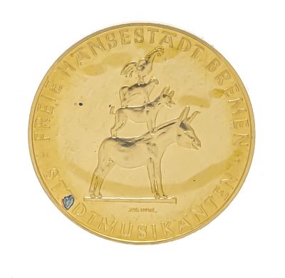 Gold medal, Bremen, 1965, 2 1/2 ducats, gold 986/000, obverse: Bremen coat of arms and “A 