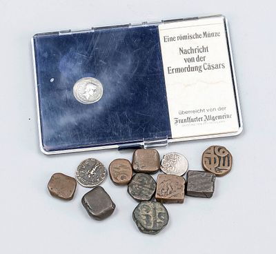 Assortment of coins, primarily archaic copper coins from antiquity or the Middle Ages, etc. 