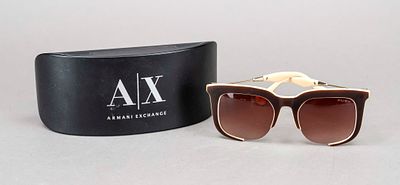 Miu Miu, sunglasses, brown-beige plastic frame with partial cutouts and delicate gold-colored 