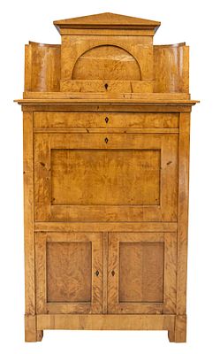 Biedermeier display cabinet, early 19th century, birch, straight single-door body in the form 