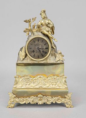 Empire - mantel clock, France, circa 1810, richly decorated with ornaments, on the clock block 