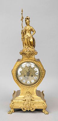 Figurative pendulum clock - Historicism, France - 2nd half of the 19th century, gilded bronze 