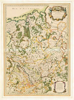 Historical map of northwestern Germany including Westphalia up to the North Sea, ''Le Cercle de 