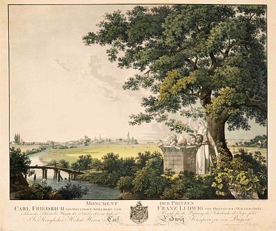 Friedrich Chr. Reinermann (1764–1835), Hanau, “Monument to Princes Carl Friedrich von 