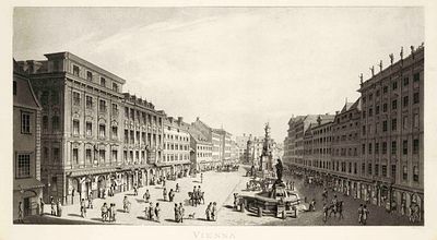Two historical views of Vienna — “Hiezing near Sch&ouml;nbrunn near Vienna with a view toward St. 