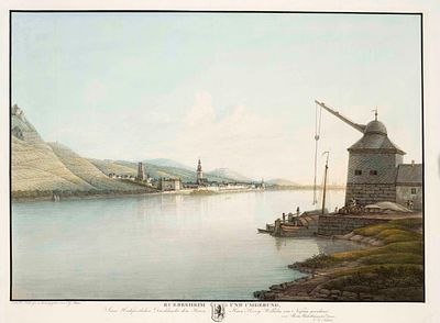 Christian Georg Sch&uuml;tz (1758–1823), large view of R&uuml;desheim, ''Ruedesheim und Umgebung'' 