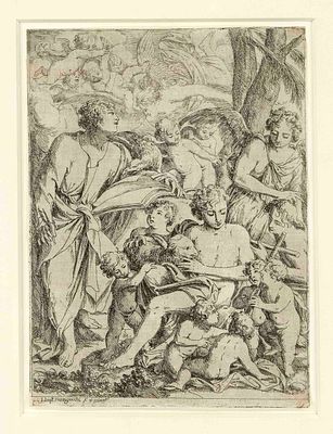 Jan Baptist Herregouts (ca. 1640–1721), rare etching by the Flemish artist featuring a dense 