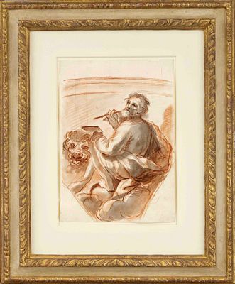 Italian, probably 19th century in the style of the 17th century, the Evangelist Mark with brush 