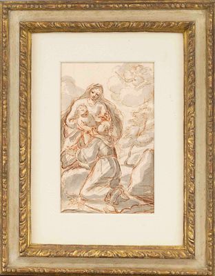 Italian, probably 19th century in the style of the 17th century, The Vision of St. Francis 