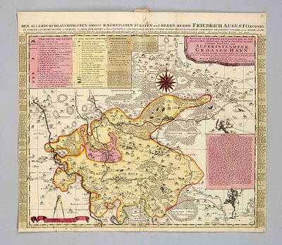 Historical map of Gro&szlig;enhain and the surrounding area in Saxony -- ''Accurate Geographical 