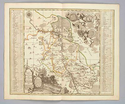 Historical Map of Saxony -- ''Accurate Geographical Delineation of the Diocese of Wurtzen 