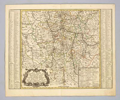 Historical map of Saxony -- ''Accurate Geographical Delineation of the districts of Colditz 