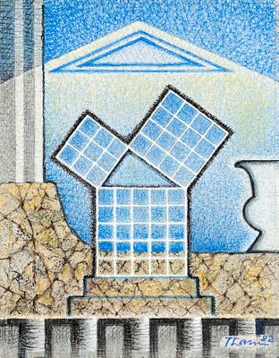 Alfred Thamm, Berlin artist, 2nd half of the 20th century, collection of 9 abstract drawings in 