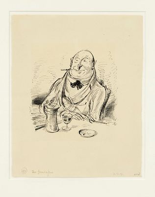 Andreas Paul Weber (1893–1980), “Der Genie&szlig;er,” pen-and-ink drawing on vellum, monogrammed and 
