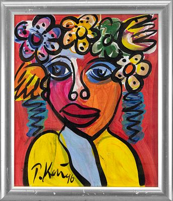 Peter Robert Keil (*1942), German painter of the so-called 'Neue Wilde', ''Young Woman with 